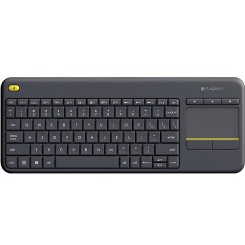 Logitech K400 Plus Keyboard - Wireless Connectivity - USB Interface - TouchPad - Dutch - QWERTY Layout - Black - RF Mute, 