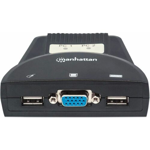 Manhattan MUX KVM Mini USB 2:1 con Cables+Audio - 2 Computador(es) - 1 Usuarios locales - 1920 x 1440 - 4 x USB - 3 x VGA