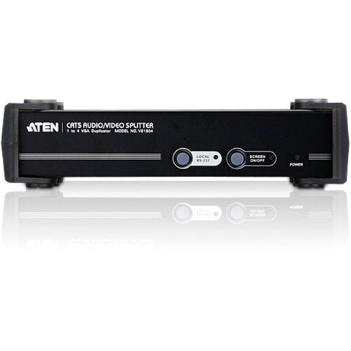 ATEN VS1504T Signal Splitter - Metal - 1920 x 1200 - 300 MHz Maximum Video Bandwidth - 500 m Maximum Operating Distance - 