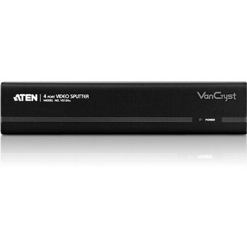 ATEN VanCryst VS134A Signal Splitter - Metal - 2048 x 1536 - 450 MHz Maximum Video Bandwidth - 30 m Maximum Operating Dist