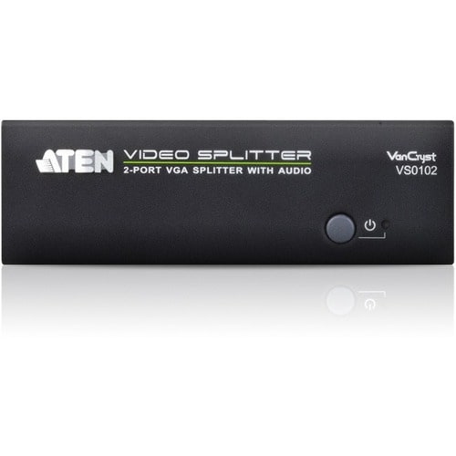ATEN VanCryst VS0102 Signal Splitter - Metal - 1920 x 1440 - 450 MHz Maximum Video Bandwidth - 65 m Maximum Operating Dist