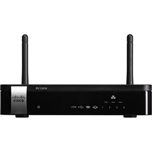 Cisco RV130W Wi-Fi 4 IEEE 802.11n Ethernet Wireless Router - Refurbished - 2.40 GHz ISM Band(2 x External) - 4 x Network P