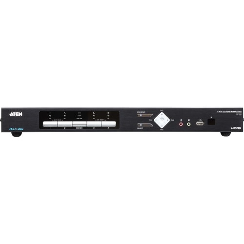 ATEN CM1284 KVM Switchbox - 4 Computer(s) - 2 Local User(s) - 4096 x 2160 - 2 x Network (RJ-45) - 8 x USB - 6 x HDMI - Des