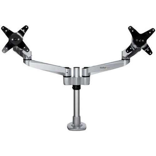 StarTech.com Desk Mount Dual Monitor Arm, Premium Articulating Desktop VESA Mount up to 27" (17.6lb/8kg) Displays, Height 