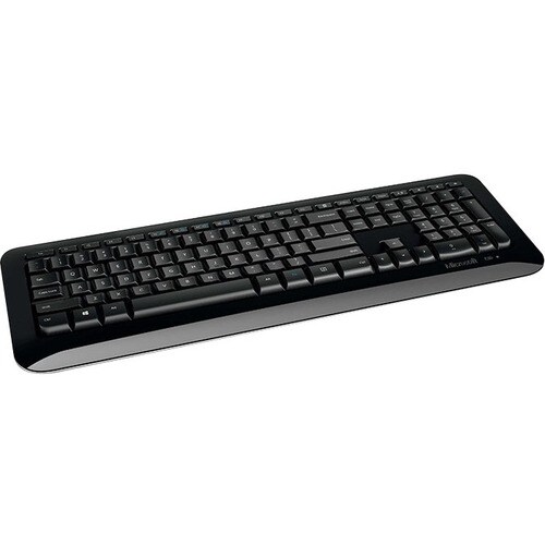 Microsoft 850 Keyboard - Wireless Connectivity - USB Interface - Black - RF - 4.57 m - 2.40 GHz - Next Track, Previous Tra