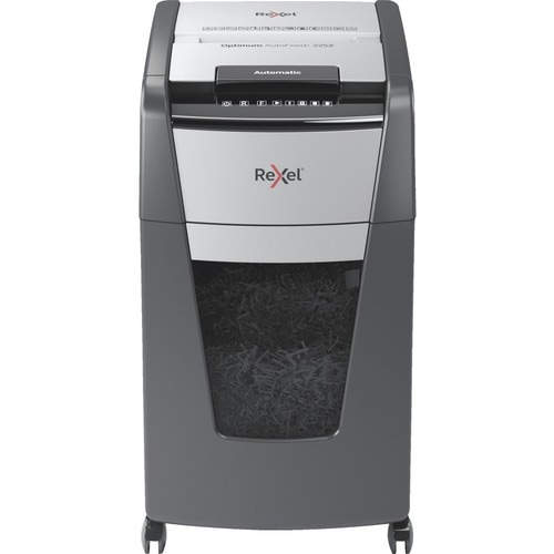 ACCO Optimum AutoFeed+ 225X Paper Shredder - Continuous Shredder - Cross Cut - 10 Per Pass - for shredding Paper Clip, Sta