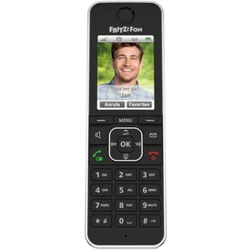FRITZ! Fon C6 Handset - Schwarz - Schnurlos - DECT - 300 Phone Book/Directory Memory - Headset-Anschluss - 16 Stunde(n) Ba