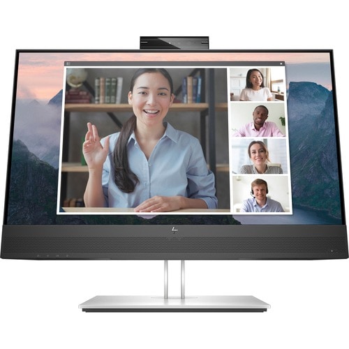 HP E24mv G4 24.0"" (61.0 cm) Class Webcam Full HD LCD Monitor - 16:9 - Black, Silver - 23.8"" (60.5 cm) Viewable - In-plan