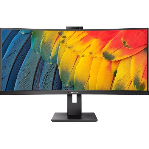 Philips 34B1U5600CH 34 Zoll Klasse Webcam UW-QHD Gekrümmter Bildschirm LCD-Monitor - 21:9 Format - Schwarz - 86,4 cm (34 Z