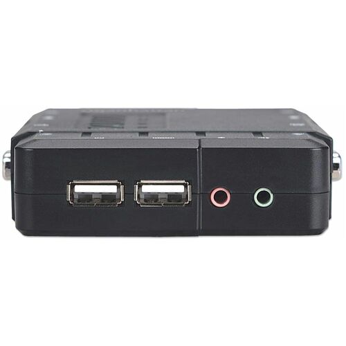 Manhattan MUX KVM Desktop USB 4:1 con Cables+Audio - 4 Computador(es) - 1 Usuarios locales - 1600 x 900 - 6 x USB - 4 x VG
