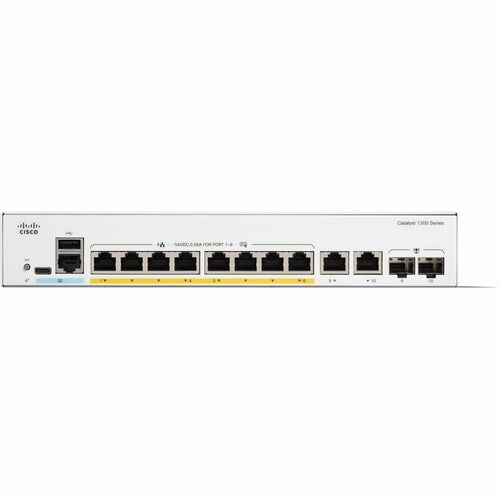 Cisco Catalyst 1300 C1300-8P-E-2G 8 Anschlüsse Verwaltbar Ethernet-Switch - Gigabit-Ethernet - 10/100/1000Base-T, 1000Base