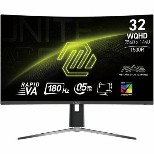 MSI MAG 32CQ6PFDE 32 Zoll Klasse WQHD Gekrümmter Bildschirm Gaming-LCD-Monitor - 16:9 Format - Schwarz - 80 cm (31,5 Zoll)