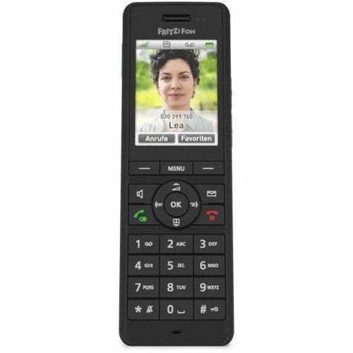 FRITZ! FRITZ!Fon X6 DECT 7 kHz Cordless Phone - Desktop - Black - 300 m Range - 1 x Handset - Speakerphone - Answering Mac