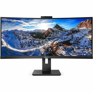 Philips 346P1CRH 34" (86.4 cm) Class Webcam WQHD Curved Screen LED Monitor - 21:9 - Textured Black - 34" (86.4 cm) Viewabl
