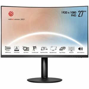 MSI Modern MD271CP 27" (68.6 cm) Class Full HD Curved Screen LED Monitor - 16:9 - Black - 27" (68.6 cm) Viewable - Vertica