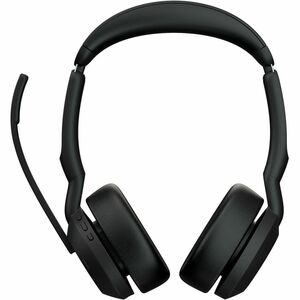 Jabra Evolve2 55 Wireless On-ear Stereo Headset - Black - Binaural - Ear-cup - 3000 cm - Bluetooth - 20 Hz to 20 kHz - MEM