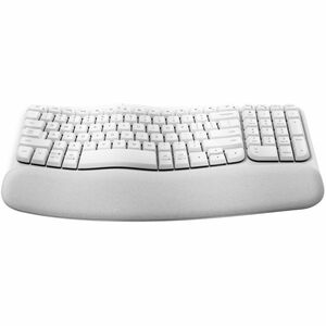Logitech Wave Keys 键盘 - 无线 连接 - USB 接口 - 英文 - 珍珠白 - 蓝牙 - 10 m - 铬操作系统, Windows 10, Windows 11, Mac OS X 11.0 Big Sur, Linu