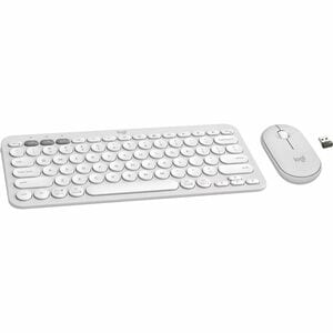 Logitech Pebble 2 Combo 键盘鼠标 - 英文 - A 型 USB 无线 蓝牙 键盘 - 键盘/键盘颜色: 白 - A 型 USB 无线 蓝牙 鼠标 - 光学 - 4000 dpi - 滚轮 - 指点设备颜色: 白 - 显示