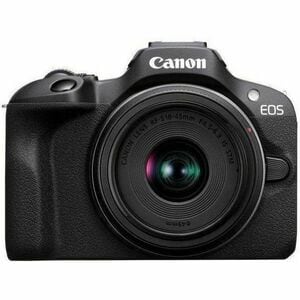 Canon EOS R100 24.1 Megapixel Digital SLR Camera with Lens - 18 mm - 45 mm - Black - APS-C CMOS Sensor - Autofocus - 7.6 c