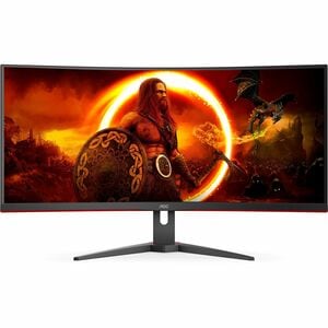 AOC CU34G2XE 34" Aula UWQHD Ecrã curvo Monitor LED para jogos - 21:9 - Preto - 86,4 cm (34") Viewable - Alinhamento vertic