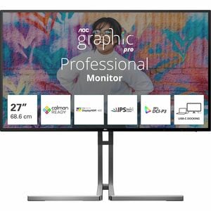 AOC U3 Graphic Pro U27U3CV 27" Class 4K UHD LED Monitor - 16:9 - Textured Black - 68.6 cm (27") Viewable - Nano In-plane S