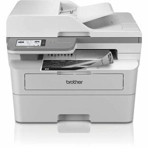 Brother Wired & Wireless Laser Multifunction Printer - Monochrome - Grey - Copier/Fax/Printer/Scanner - 34 ppm Mono Print 