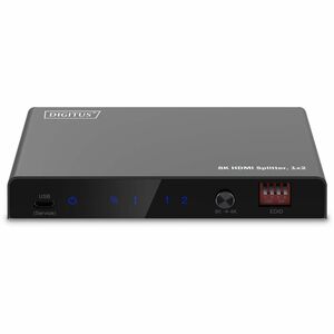 Digitus HDMI Splitter - Black - 7680 x 4320 - 1 x HDMI In - 2 x HDMI Out