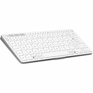 Logitech Keys-To-Go 2 Keyboard - Wireless Connectivity - French - AZERTY Layout - Pale Gray - Scissors Keyswitch - Bluetoo