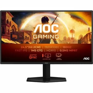 AOC AGON 25G42E 25" Class Full HD Monitor LED para jogos - 16:9 - Preto, Vermelho - 62,2 cm (24,5") Viewable - Fast IPS - 