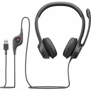 Logitech H390 Wired Over-the-head Stereo Headset - Midnight Black - Binaural - Supra-aural - 32 Ohm - 20 Hz to 20 kHz - 19
