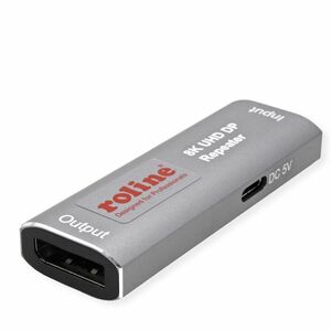 Roline Video Extender Transceiver - Wired - 1 Input Device - 1 Output Device - 10 m Range - 1 x USB - DisplayPort - 7680 x