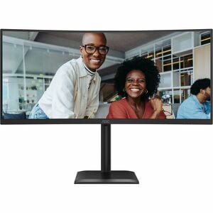 AOC CU34E4CV 34 Zoll Klasse UW-QHD Gekrümmter Bildschirm LED-Monitor - 21:9 Format - Schwarz - 86,4 cm (34 Zoll) Viewable 