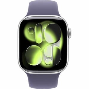 Watch Series 11 GPS + Cellular 42mm Silver Aluminium Case with Purple Fog Sport Band - S/M