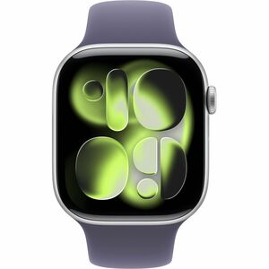 Apple Watch Series 11 Smart Watch - 46 mm Case Height - 39 mm Case Width - Silver Case Color - Purple Fog Band Color - Alu