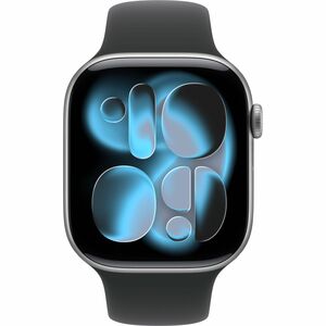 Apple Watch Series 11 Smart Watch - 46 mm Case Height - 39 mm Case Width - Space Gray Case Color - Black Band Color - Alum