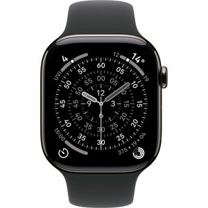 Apple Watch Series 11 Smart Watch - Slate Case Color - Black Band Color - Titanium Case Material - Rubber Band Material - 