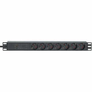 Intellinet PDU - CEE 7/7 (SCHUKO) - 7 x Type F (Schuko) - 16 A - 230 V AC Input - Overload Protection, Double Pole, Surge 