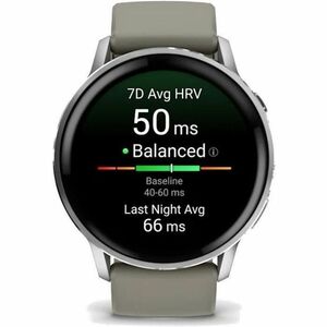 Garmin Venu 4 Smart Watch - Silver Case Color - Silver, Grey Band Color - Stainless Steel, Metal Body Material - Fiber Rei