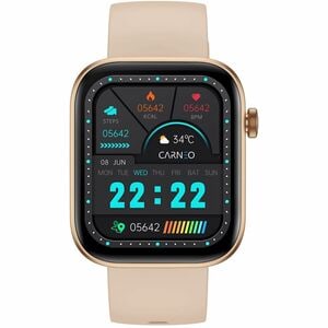 Carneo Zenith HR+ Smart Watch - Gold, Rose Gold Body Color - Tempered Glass Body Material - Pedometer - Phone, Text Messag