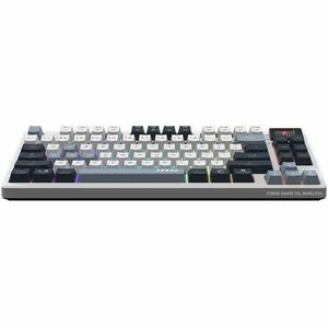 MSI FORGE GK600 TKL WIRELESS SKY Gaming Keyboard - Wired/Wireless Connectivity - Bluetooth/RF - Tenkeyless - 2.40 GHz - US