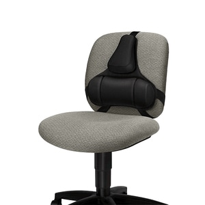 Fellowes Professional Series Back Support with Microban® Protection - Strap Mount - Black - Fabric, Memory Foam