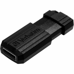 Verbatim PinStripe 128 GB USB 2.0 Flash Drive - Black - 10 MB/s Read Speed - 4 MB/s Write Speed - 2 Year Warranty