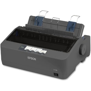 Epson LX-350 9-pin Dot Matrix Printer - Monochrome - Energy Star - Black - 80 Column - 357 cps Mono - USB - Parallel - Ser