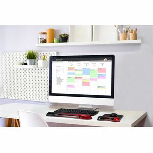 Tapis de souris Kensington Duo Gel - 25,4 mm x 184,2 mm x 241,3 mm Dimension - Rouge, Noir - Gel - Antidérapant - 1 Unité