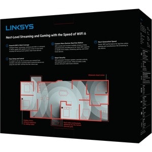 Linksys Velop MX4200 Wi-Fi 6 IEEE 802.11ax Ethernet Wireless Router - 2.40 GHz ISM Band - 5 GHz UNII Band - 9 x Antenna(9 