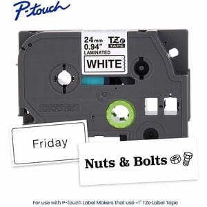P-touch Cinta para etiquetas - 24mm Ancho - Blanco - Laminada - 1 Solamente