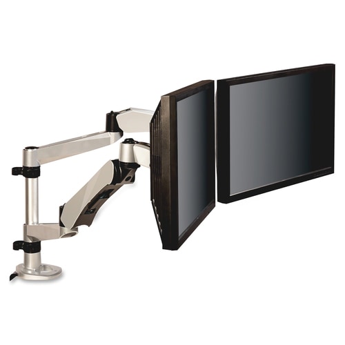 3M Mounting Arm for Flat Panel Display - Silver - Height Adjustable - 20 lb Load Capacity - 1 Each