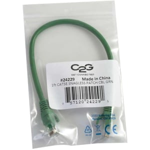 C2G-10ft Cat5e Snagless Unshielded (UTP) Network Patch Cable - Green - Category 5e for Network Device - RJ-45 Male - RJ-45