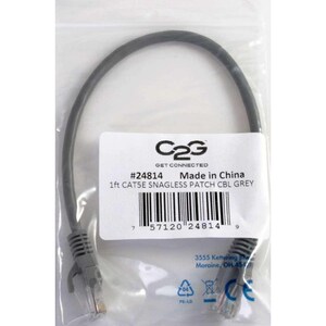 C2G 3ft Cat5e Ethernet Cable - Snagless Unshielded (UTP) - Gray - Cat5e for Network Device - RJ-45 Male - RJ-45 Male - 3ft