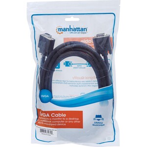 Manhattan Cable para monitor SVGA - Extremo Secundario: 1 x 15-pin HD-15 - Male - Apantallado - Níquel, Níquel Conector ch